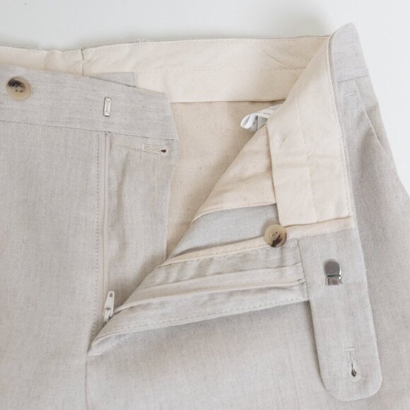 Zara Linen Blend Dress Pants Beige Mens 31 EU 40 Slim Fit - Picture 8 of 15